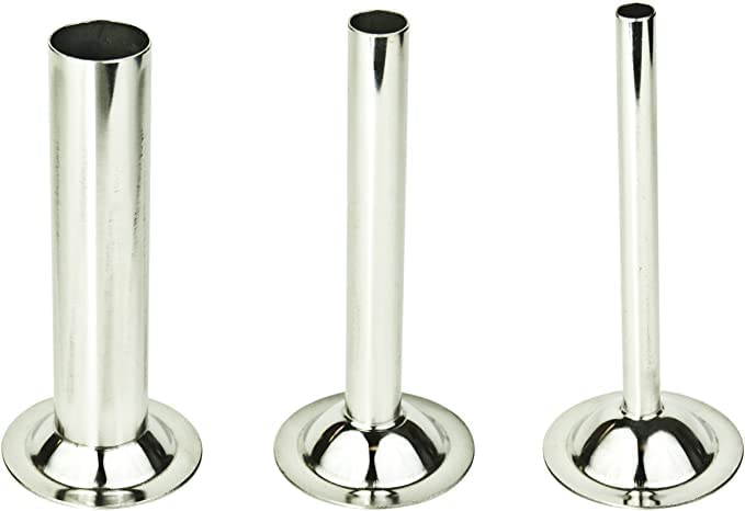 WolfCut Sausage Fillers Set of 3 Inox Compatible with Mincer Sizes 10 & 12
