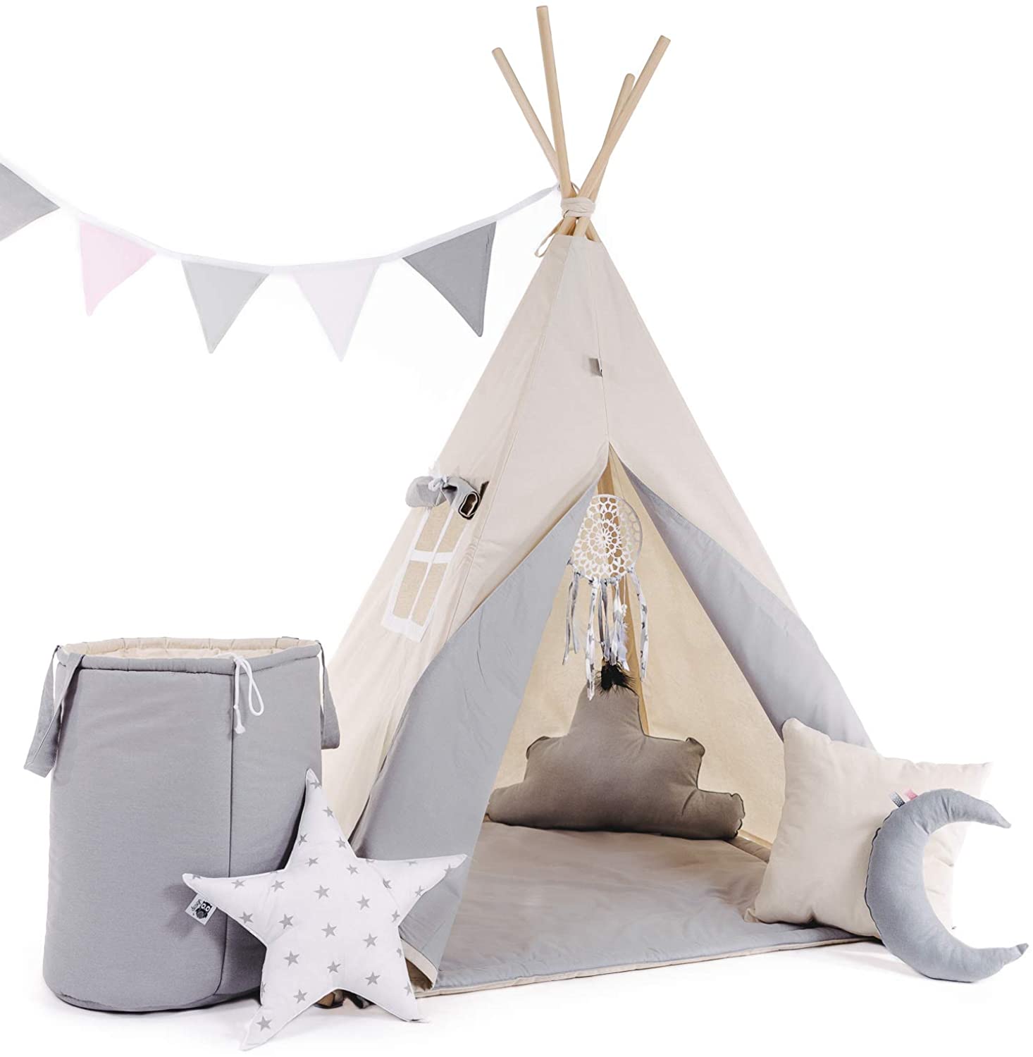  Golden Kids Childrens Play Tent / Teepee / Tipi Set For Children, For Indo