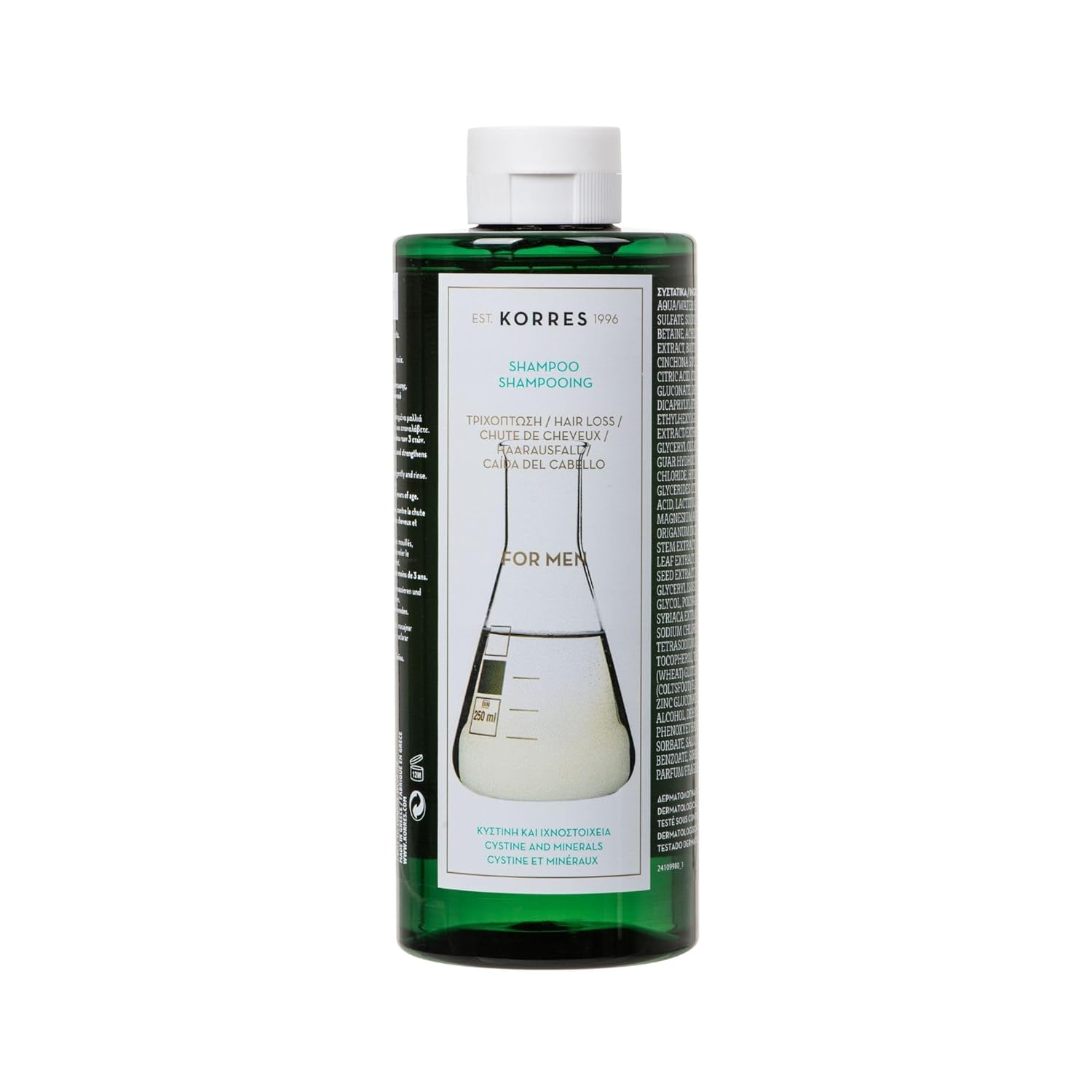 KORRES Cystine & Minerals Anti-Hair Loss Shampoo for Men, Silicone and Paraben Free, 400 ml