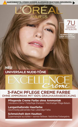 L\'ORÉAL PARIS  EXCELLENCE CREME Hair Color Nude Medium Blonde 7U, 1 St