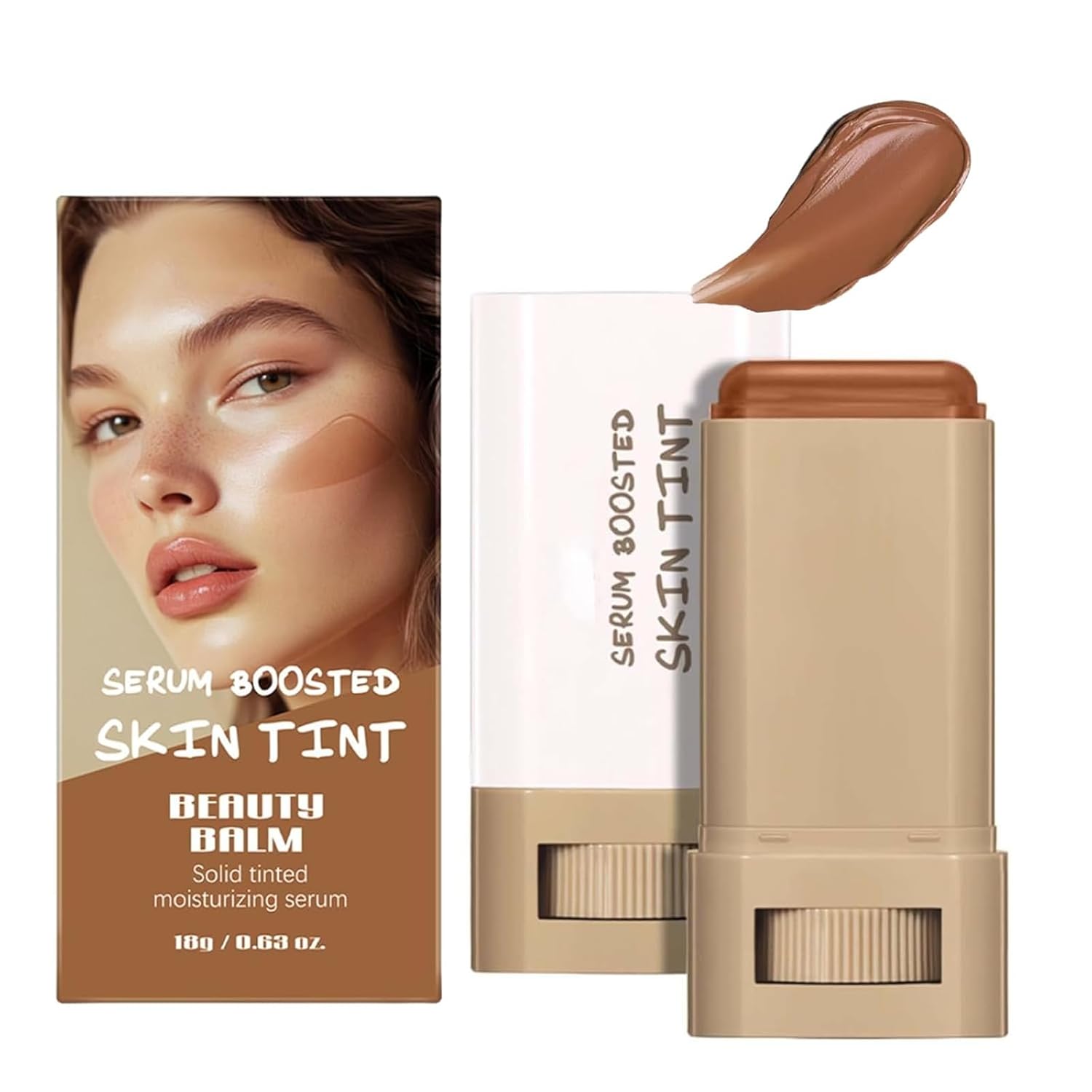 Confidita\'s Serum Boosted Skin Tint Balm, Foundation Stick Beauty Balm Serum Boosted Skin Ink, Conceale & Smooths Full Coverage Concealer, Natural Finish Makeup, for Women (#03, 1)