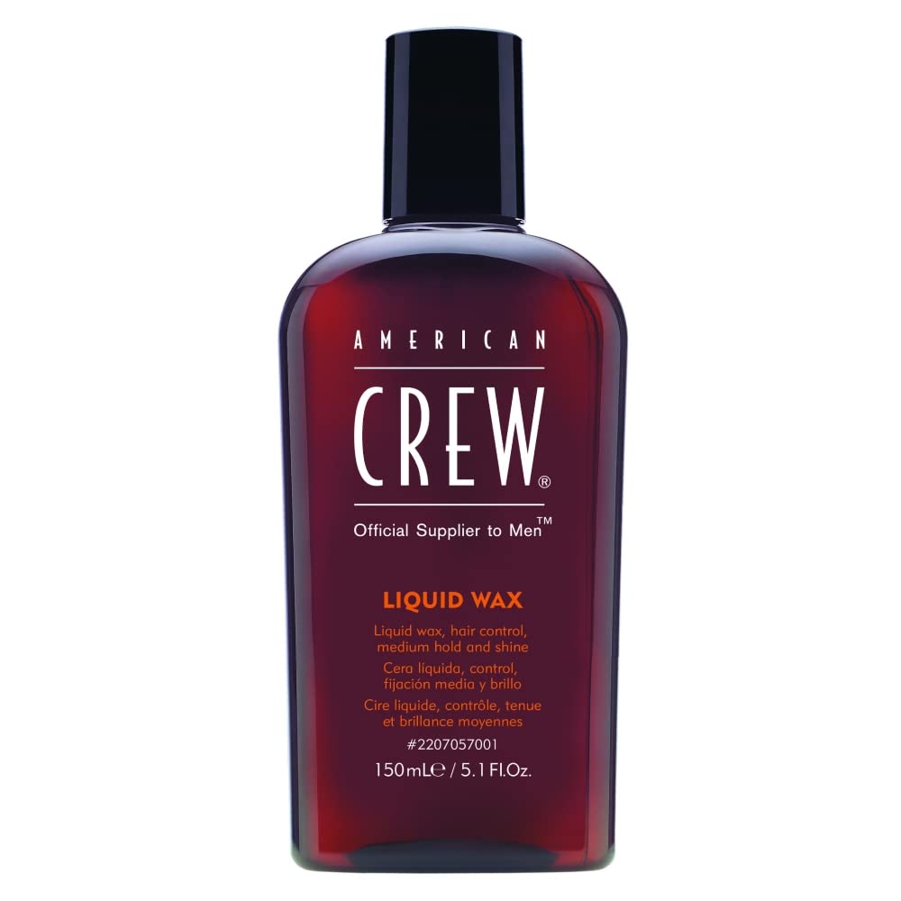 AMERICAN CREW Liquid Wax 150ml Styling Product for Men Liquid Wax for Medium Hold & Natural Shine Hair Product for Comfortable Grippy Hair & To Define Curls