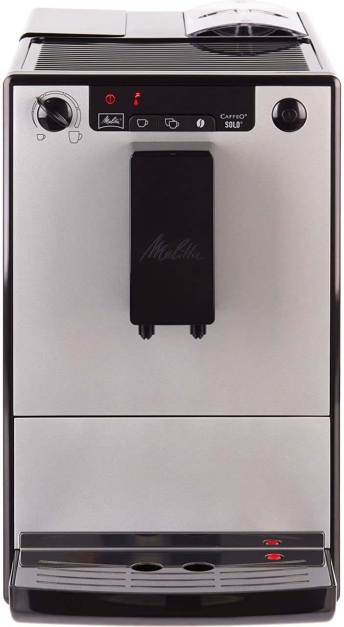 MELITTA E950-666 - Solo Pure Silver Automatic Coffee Machine - 1400 W - 3 Intensity Settings - 125 g Bean Container
