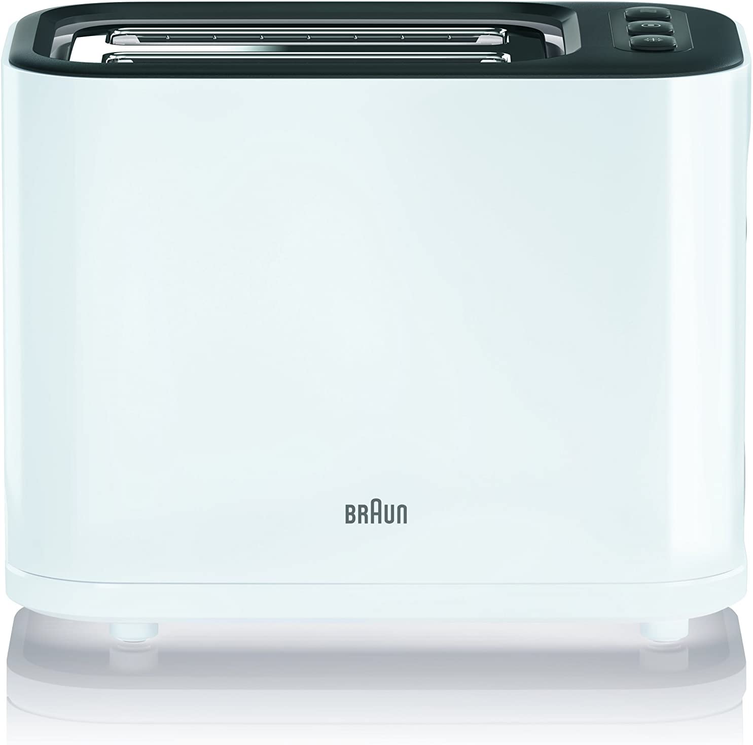 Braun HT3000WH Toaster, 1000 W, 2 Slots, Removable Grid, Cable Winder, White