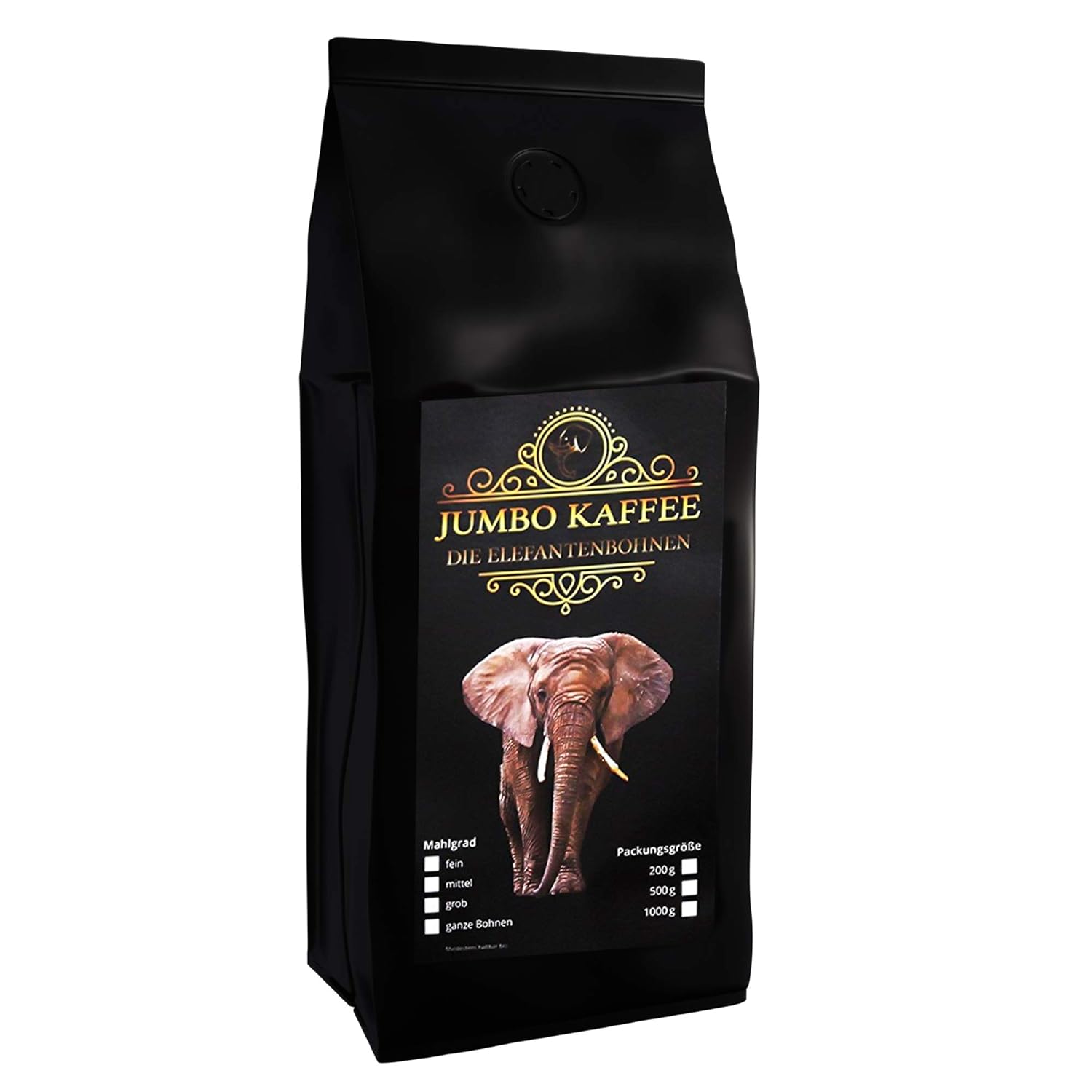Jumbo Coffee Elephant Coffee Maragogype (2 x 1000 g, Whole Beans) Value Pack - The Largest Beans in the World, No Acid, Extra Mild