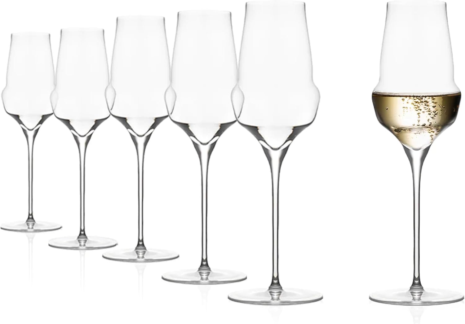 Stölzle Lausitz Champagne Glass Cocoon/Elegant Champagne Glasses Set of 6/High-Quality Champagne Glasses Made of Crystal Glass/Aperitif Glasses/Prosecco Glasses Extravagant/Champagne Flood Glass