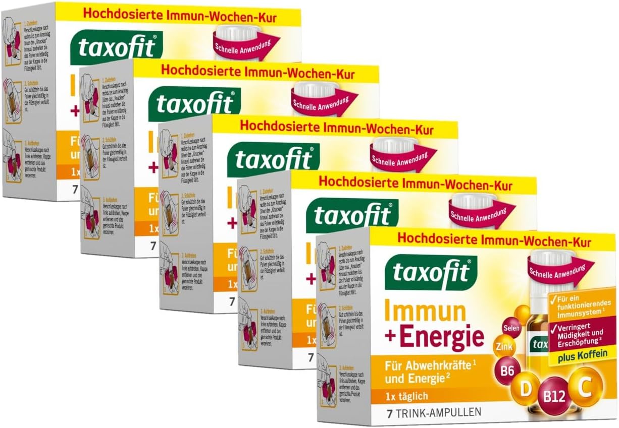 taxofit® Immune + Energy with Caffeine Drinking Bottles 5 x 7 Pieces