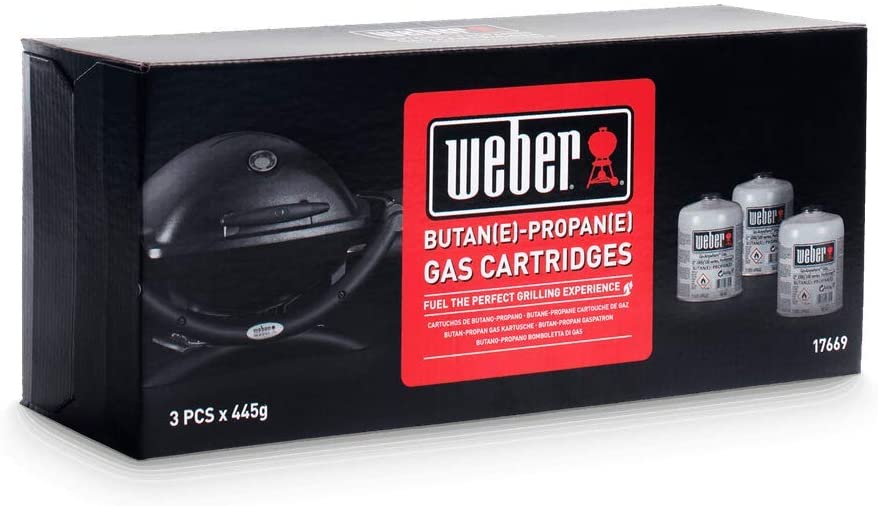 Weber®, Gas Cartridge, Pack of 3, Black