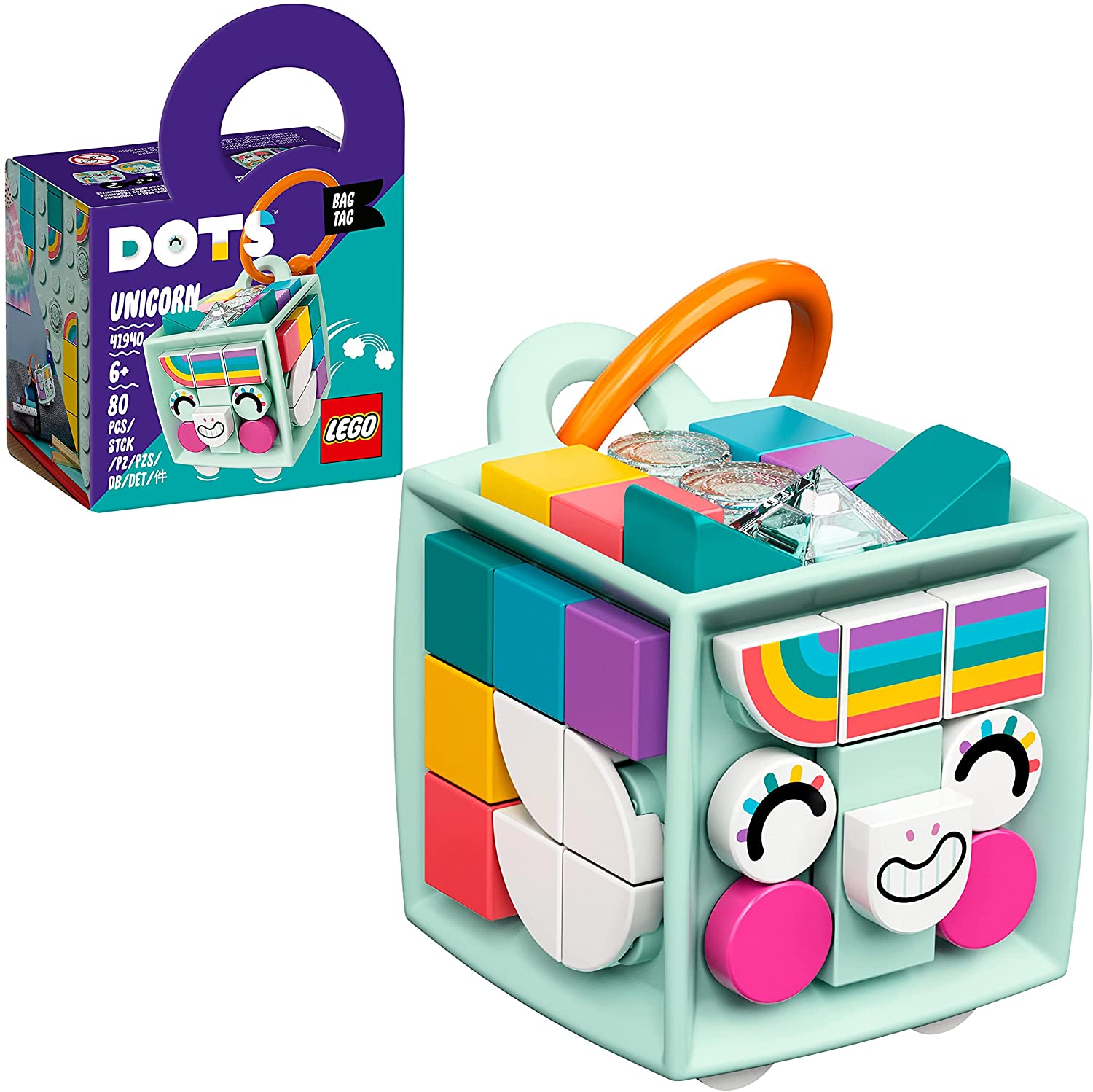 LEGO 41940 DOTS Bag Pendant Unicorn Design Toy for Children, Key Ring, Gift