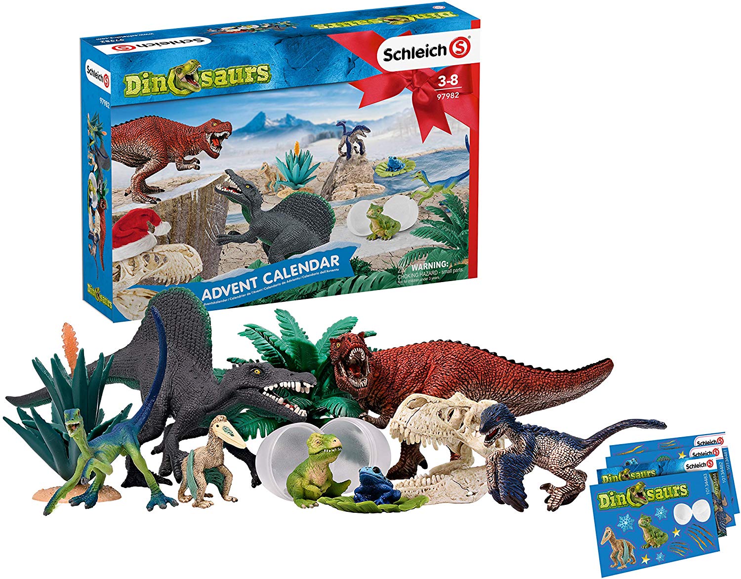 Schleich 97982 Advent Calendar Dinosaurs 2019 Toy Figure, Multi-Coloured