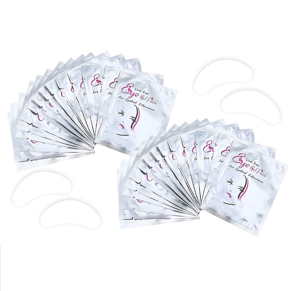 Boerni Eye Gel Pads, Lint Free Eyelash Patches, 100 Pairs Under Eye Gel Pads for Pro Salon and Custom Eyelash Extension