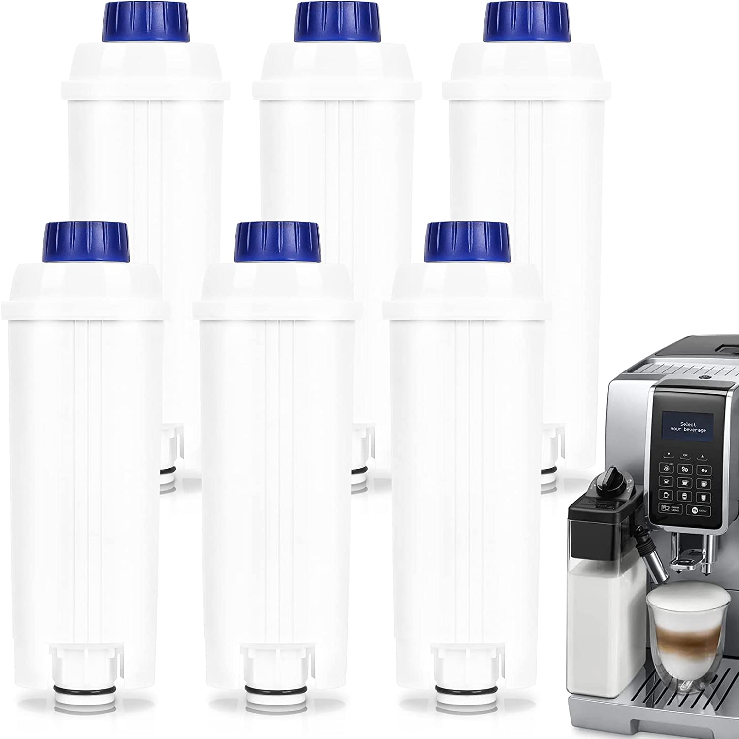 Randaco Pack of 6 Coffee Water Filters Replacement for DeLonghi DLSC002 Includes Various Models from ECAM, ESAM, ETAM