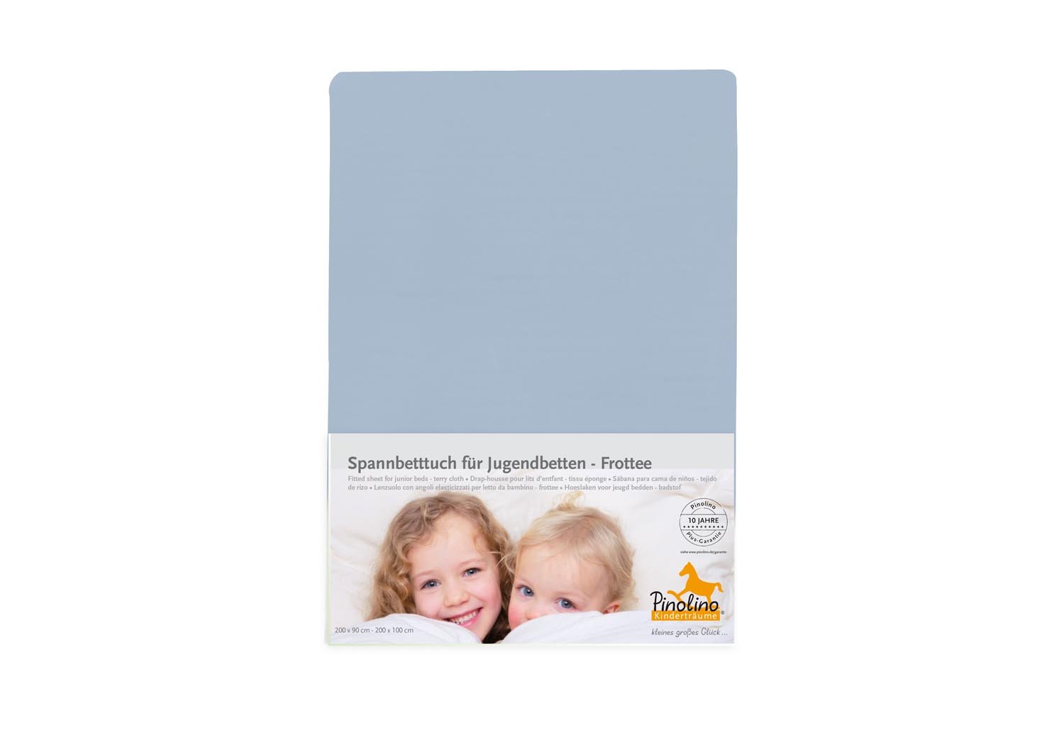 Pinolino - Terry towelling fitted sheet for children\'s beds, light blue