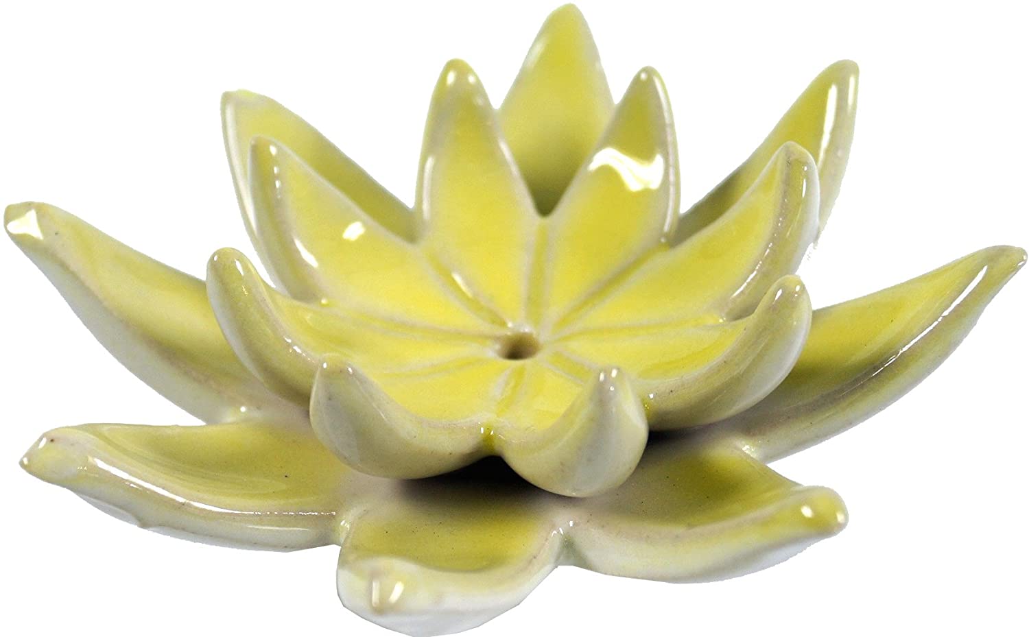 Ceramic Lotus Incense Holder-Yellow / Incense Holder