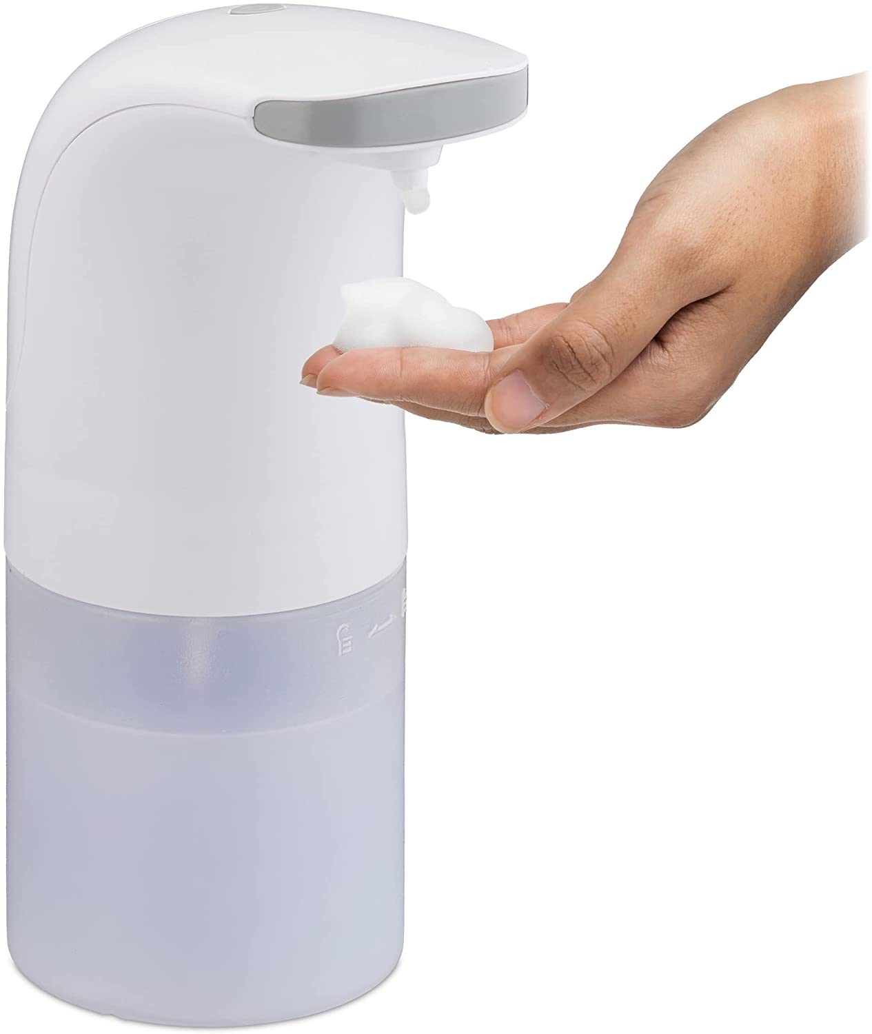 Relaxdays Automatic Soap Dispenser, Infrared Sensor, for Foam Soap & Disinfectant, Refillable, 300 ml, White