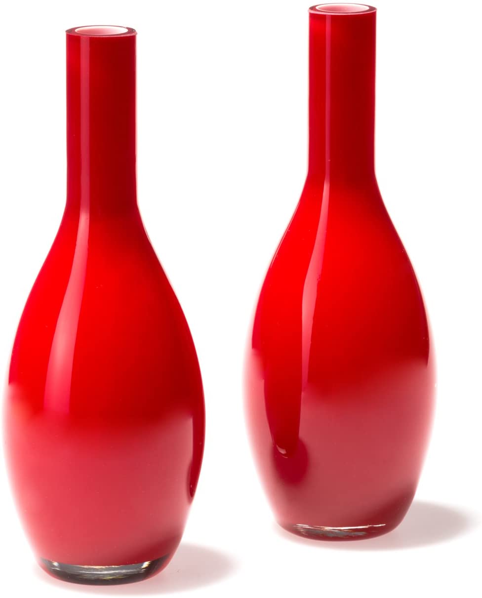 Leonardo Beauty 17531 Table Vase Set of 2 / 18 cm Red