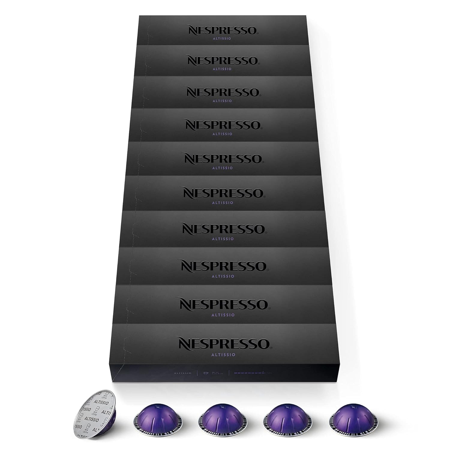 Nespresso Vertuo Altissio Coffee Capsules Intensity 9 Espresso 40ml 100 Capsules (10 Packs of 10)