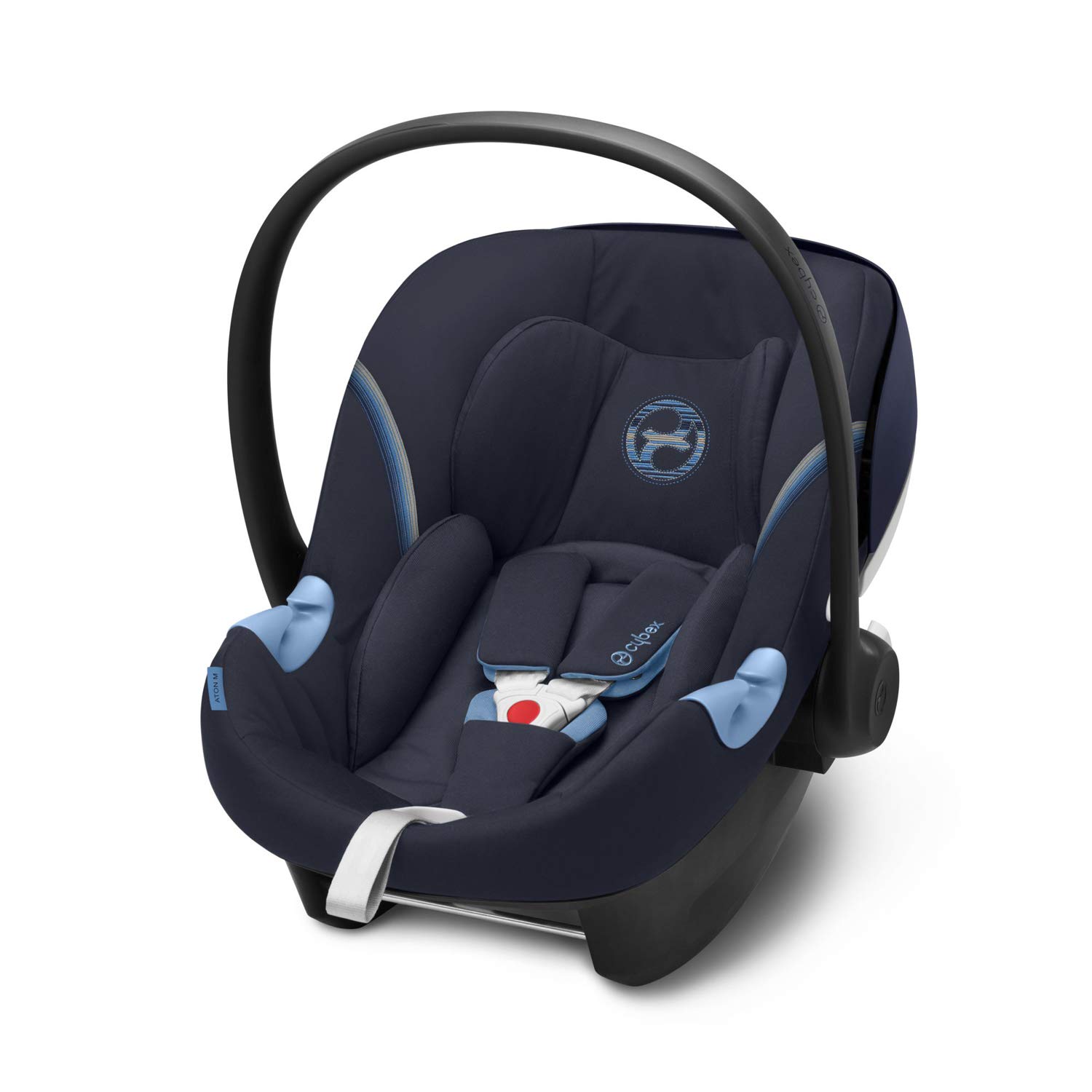 CYBEX Gold Aton M i-Size Baby Car Seat + Newborn Insert. For Children from 45 cm to 87 cm. Max. 13 kg. Navy Blue