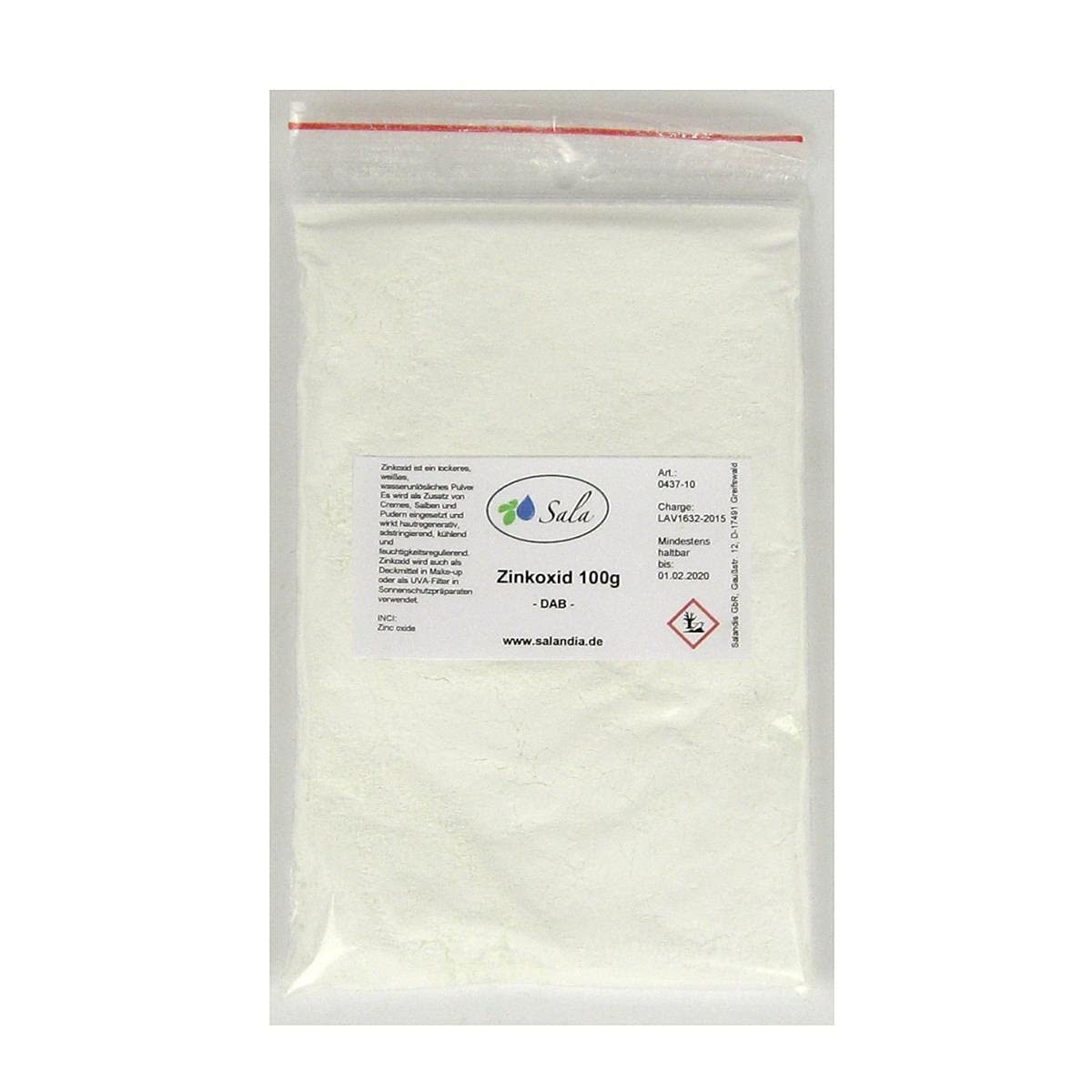 Sala Zinc Oxide Ph. Eur. 100 g Bag, ‎white