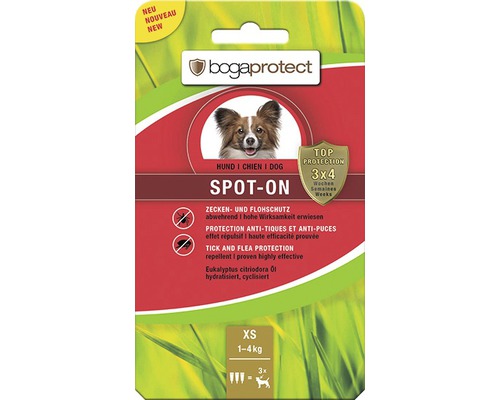 Tick ​​and flea protection bogaprotect SPOT-ON for dogs from 1-5 kg ​​3x0.7 ml