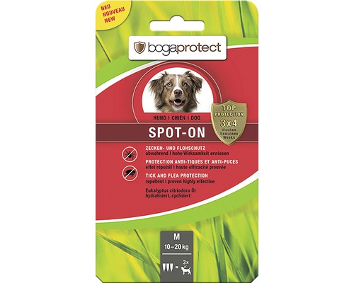 Tick ​​and flea protection bogaprotect SPOT-ON for dogs from 10-20 kg 3x2.2 ml