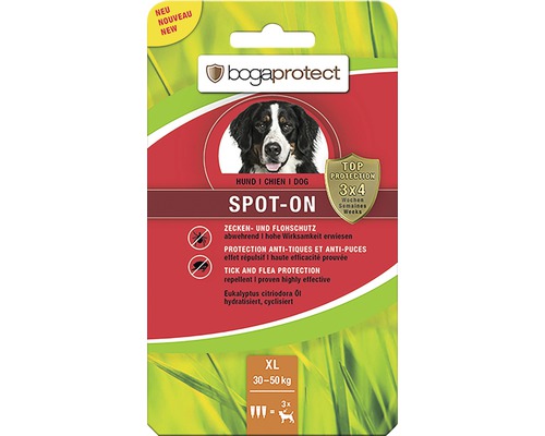 Tick ​​and flea protection bogaprotect SPOT-ON for dogs from 30-50 kg 3x4.5 ml