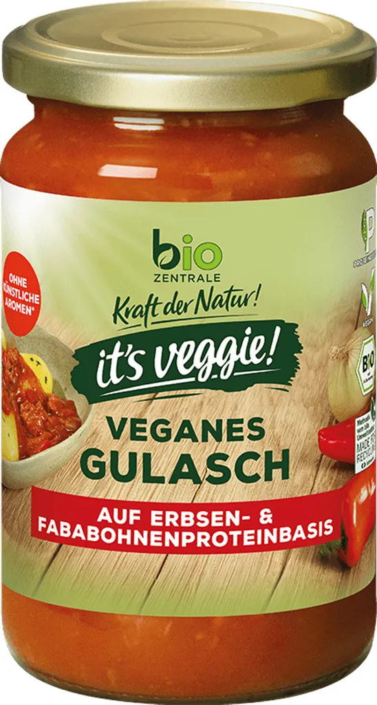 Central Vegan goulash based on pea and bean protein