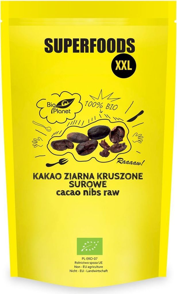 Crushed cocoa beans, raw, organic, 600 g -PLANET