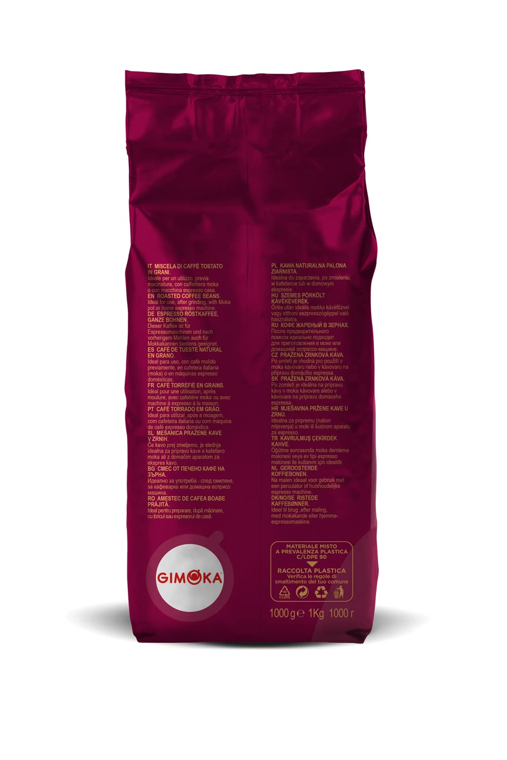 Gimoka - Gran Bar, Italian espresso coffee beans, lightly roasted (4 packs of 1 kg)