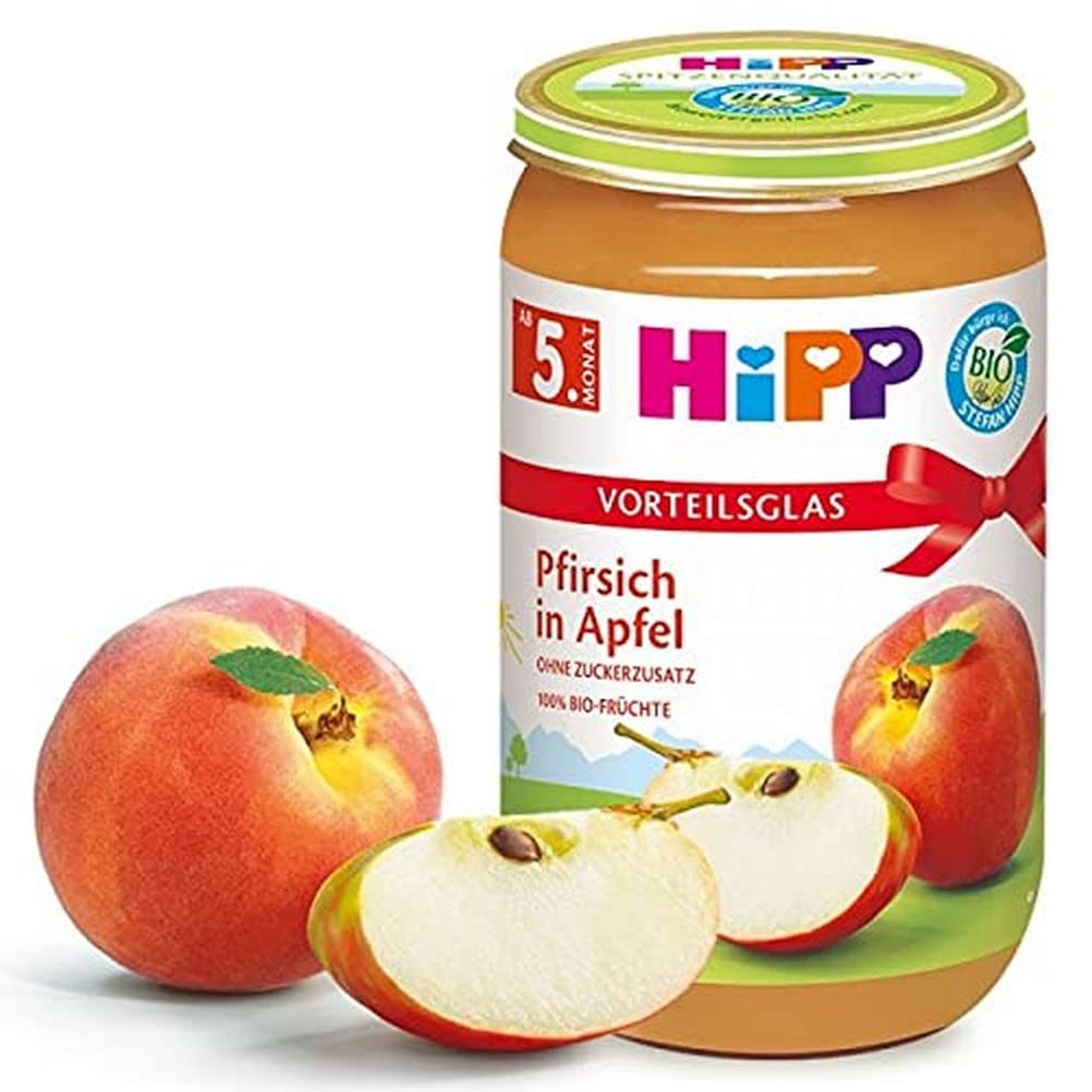 HiPP Früchte Pfirsich in Apfel, 6er Pack (6 x 250 g)