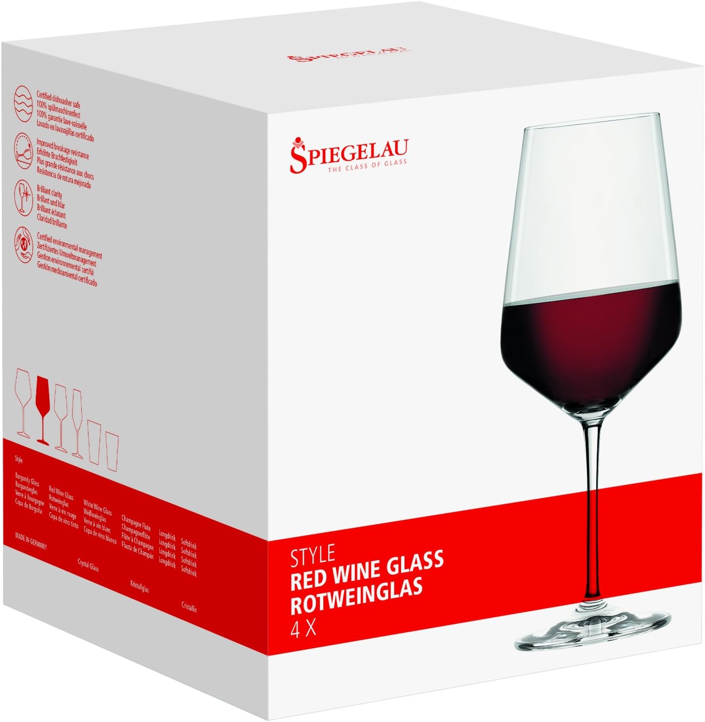 Spiegelau Burgundy Style Wine Glasses, Red Wine
