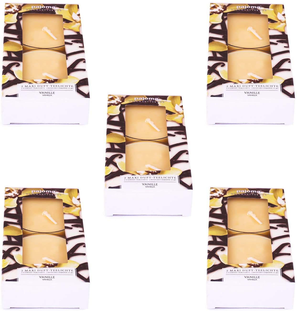 Pajoma Maxi Teelichte Vanille, 10Er Pack (5 X 2 Maxi Duft-Teelichte) In Pol