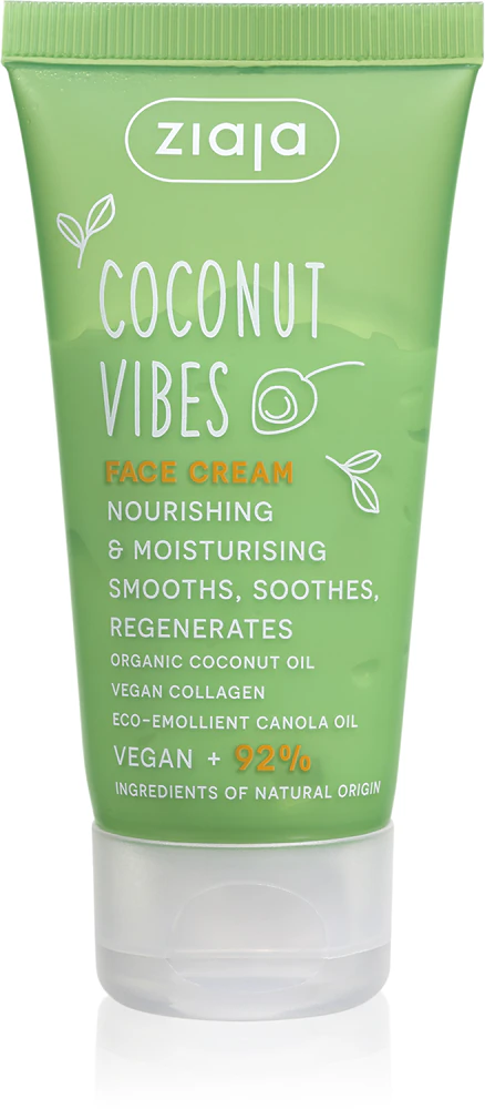 Ziaja Coconut Vibes nighttime facial cream for skin regeneration