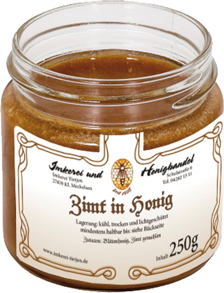 Zimt in Honig 250g | Honig Kreation mit Ceylon-Zimt | cremig