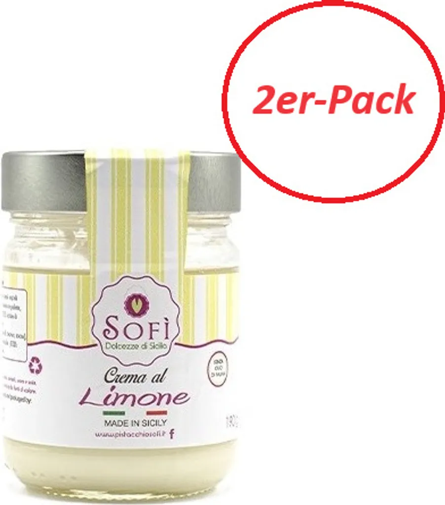 Zitronencreme, ohne Palmöl, 190 g - 2er-Pack