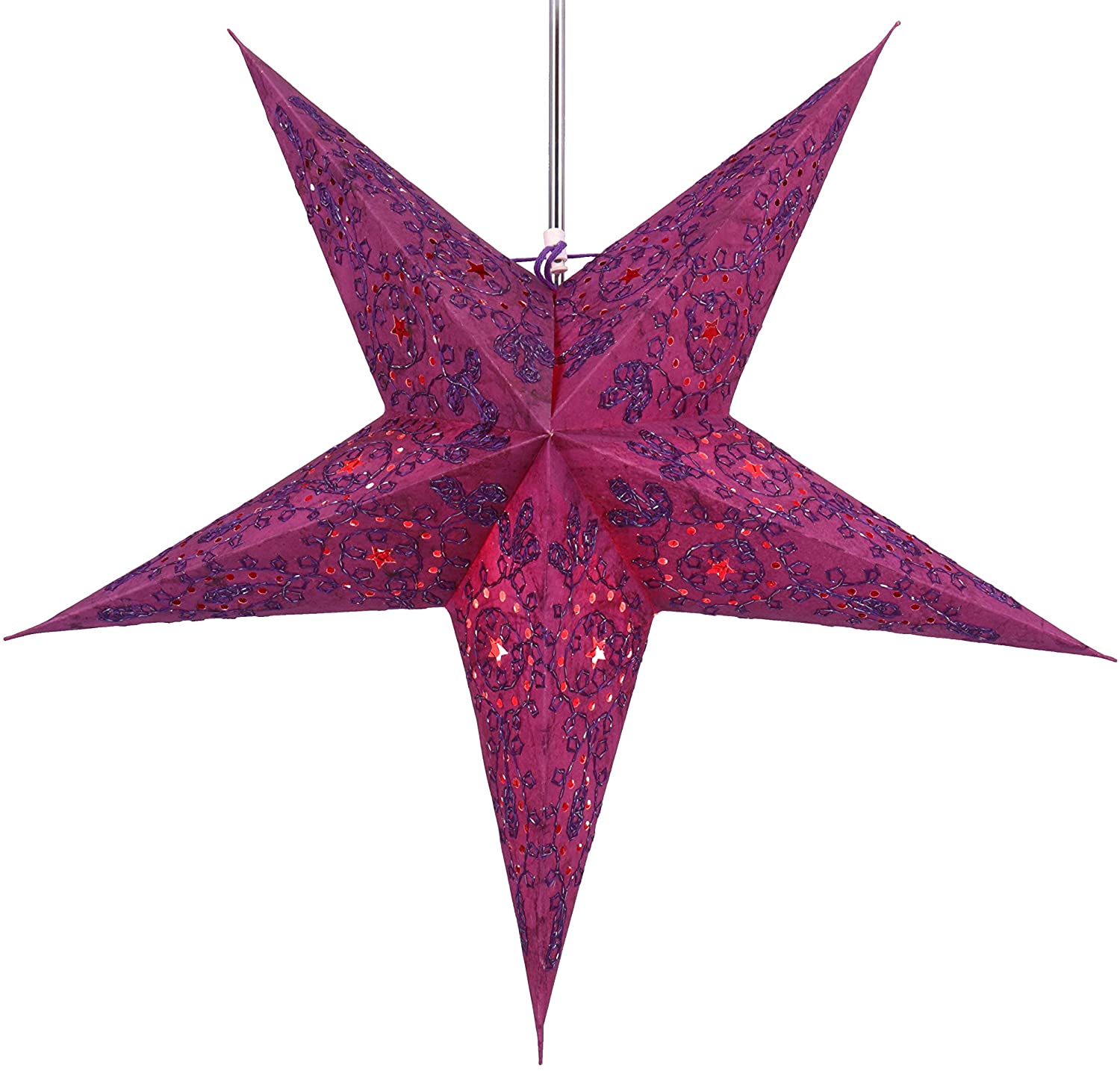 Guru-Shop Foldable Advent Light, Paper Star, Christmas Star, Anubis, Red St