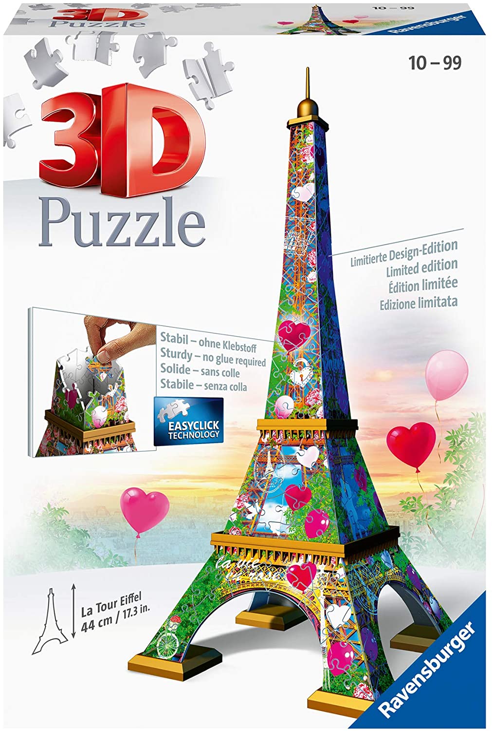 Ravensburger 11183 3D Puzzle 216 Pieces Eiffel Tower Love Edition