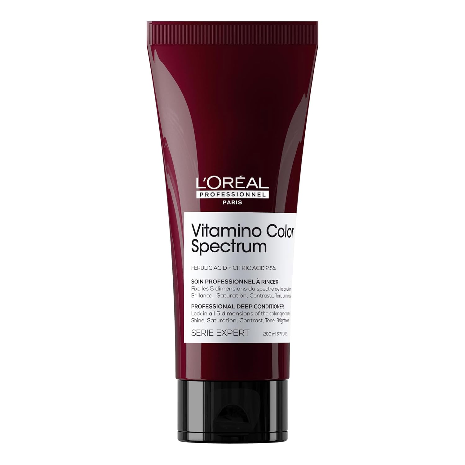 L\'Oréal Professionnel Conditioner for Color Brilliance with Glass Hair Effect for Colored Hair, with Ferula & Citric Acid, Expert Series, Vitamino Color Spectrum Deep Conditioner, 200 ml
