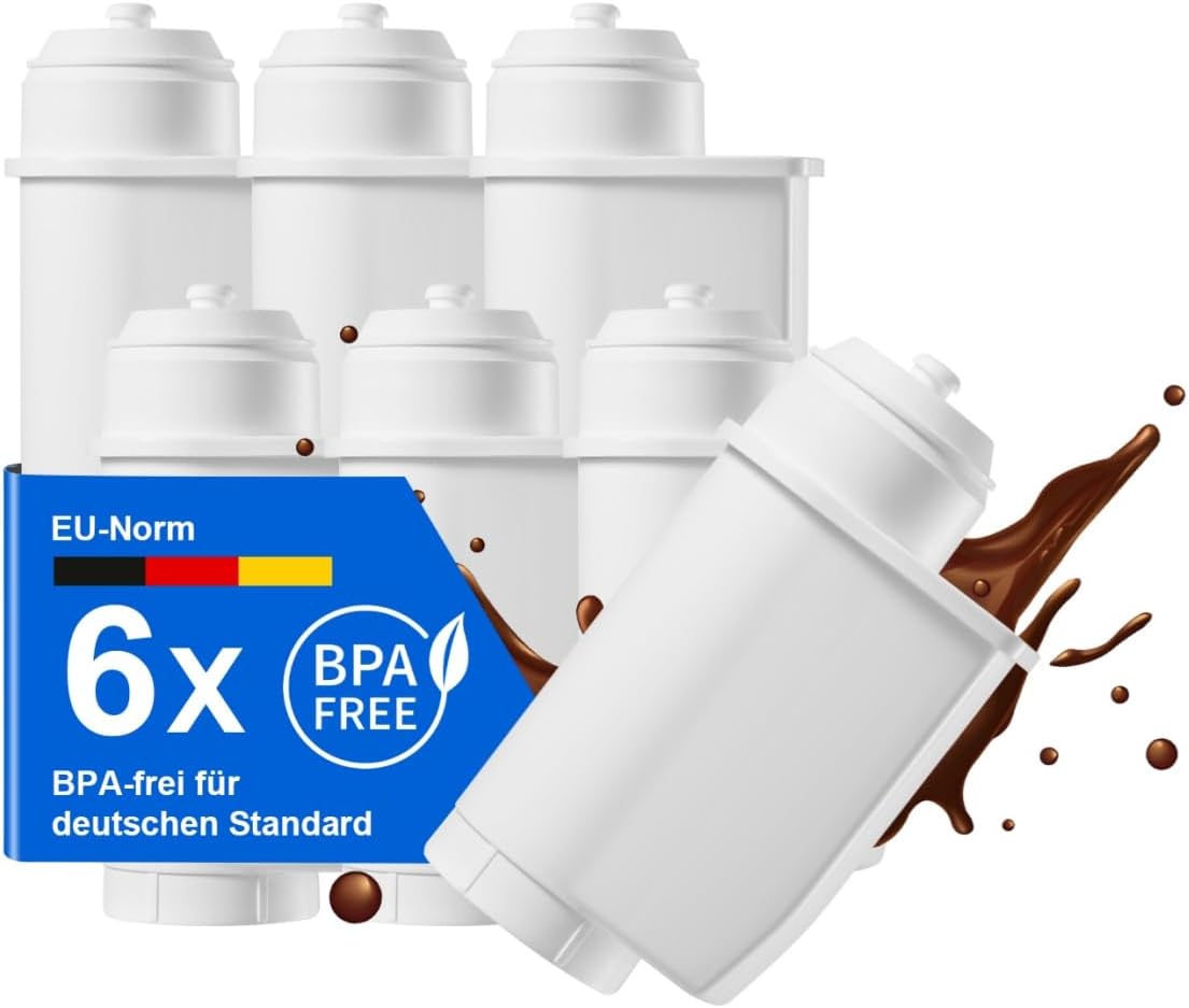 Mutital Pack of 6 Water Filters for Siemens® EQ Series, EQ3/EQ6/EQ9, EQ500, S700, 3200 Water Filter Fully Automatic Coffee Machine for Bosch® TCZ7003, TCZ7033, for Brita® Intenza 57549 (6)