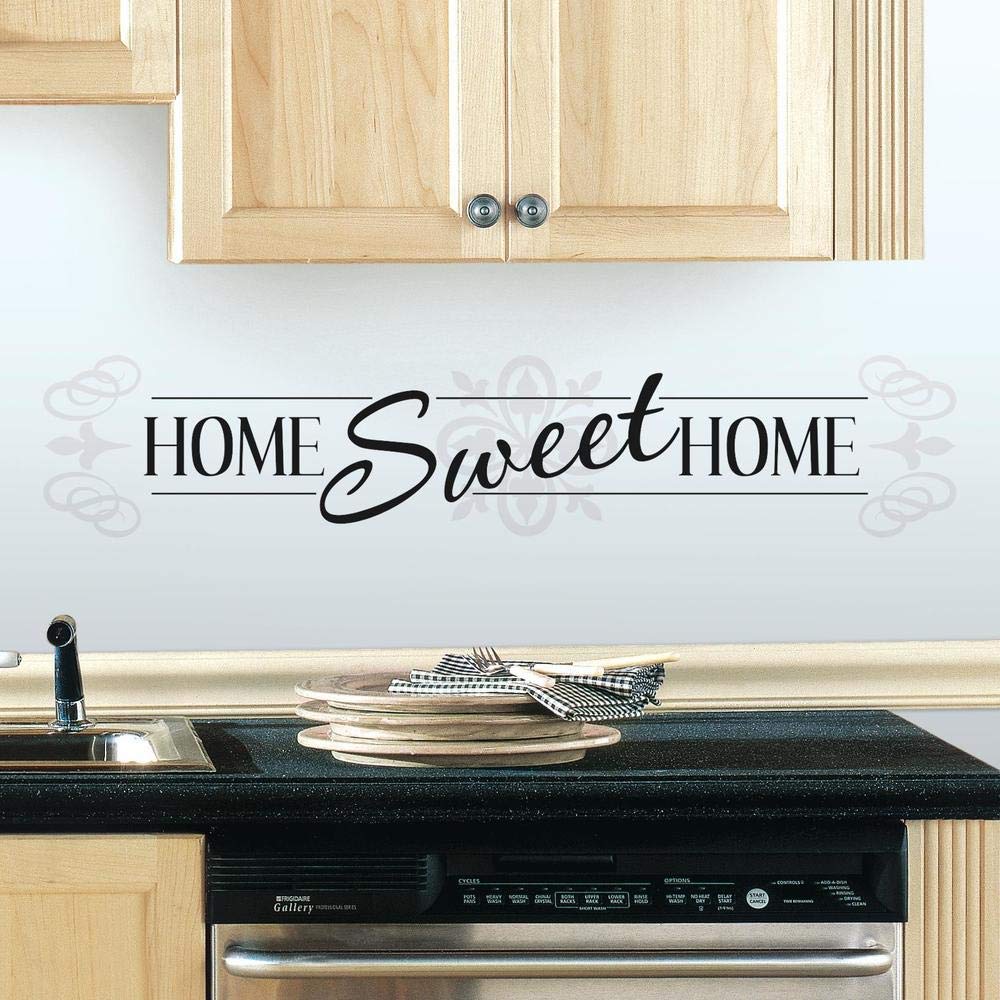 Roommates 54382 Rm – Home Sweet Home Vinyl Wall Art Sticker Quote – Black –