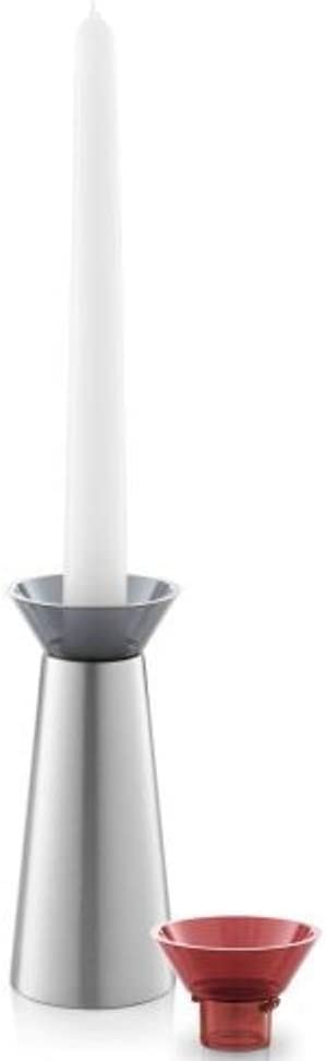 Stainless Steel Zack Taris Vase or Candle Holder (Grey/Red)