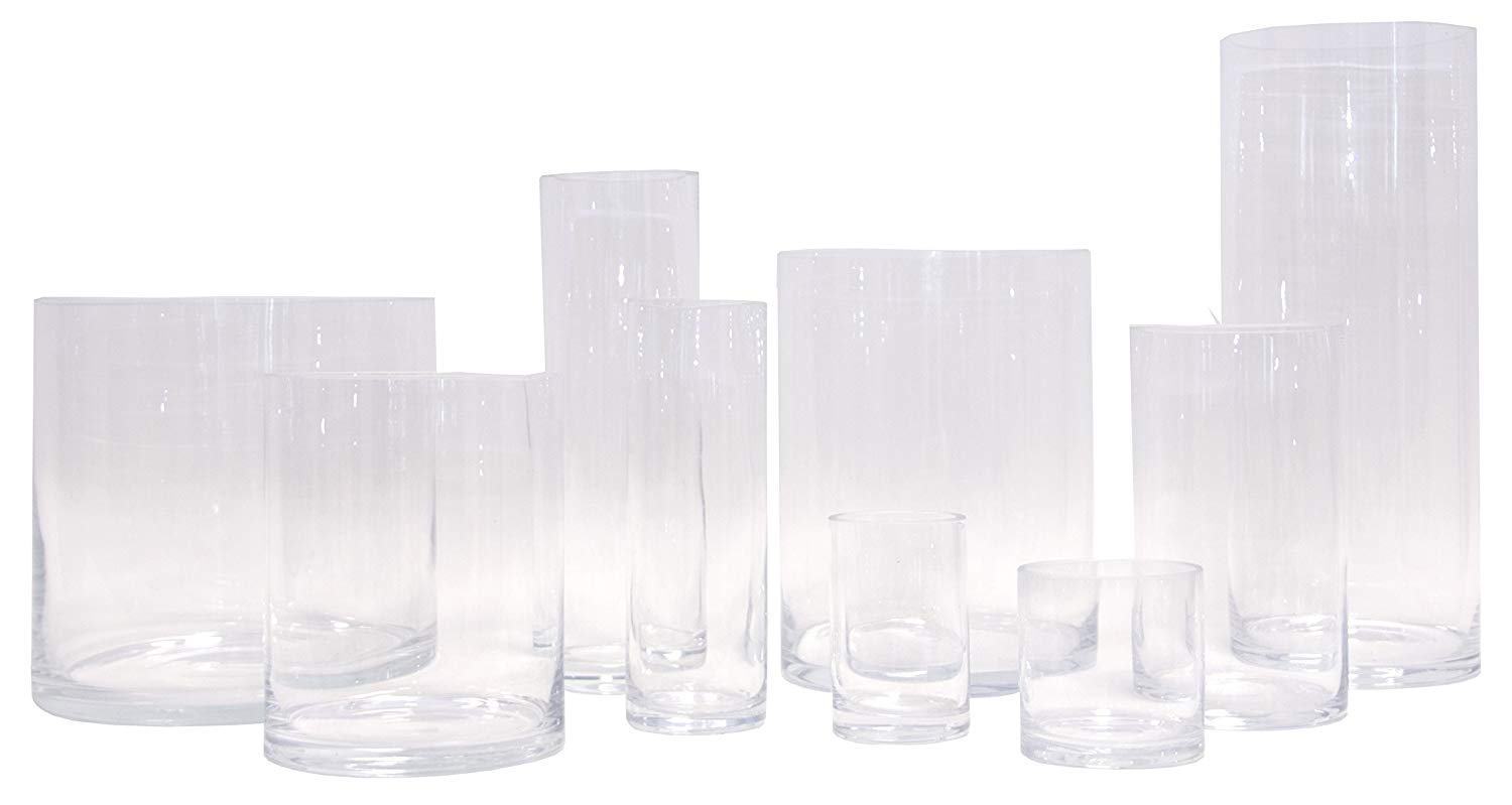 Varia Living Glass Vase With Base | Glass Cylinder Candle Holder For Candles & Tealights