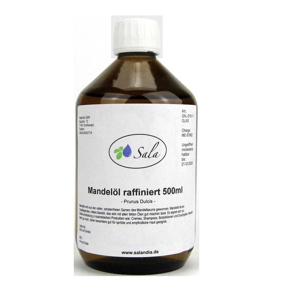 Sala Almond Oil Refined (500 ml Glass Bottle)