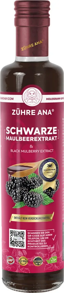 Zühre Ana Schwarzer Maulbeerextrakt 670g – Natürliches Antioxidans, Starkes Immunsystem