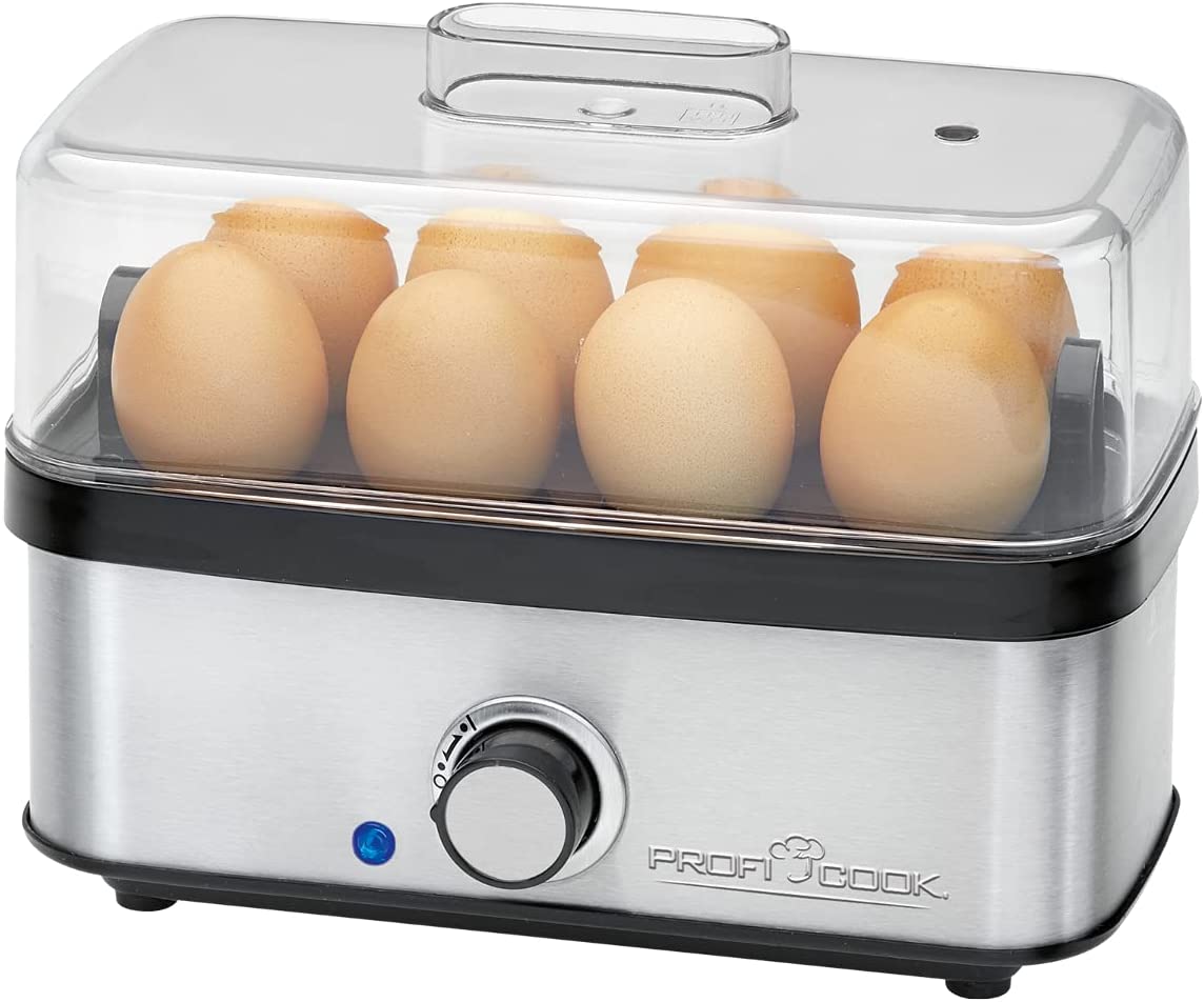 Profi Cook ProfiCook PC-EK 1139 Egg Boiler for up to 8 Eggs, Omelette/Poacher Function, Acoustic End Signal, Stainless Steel