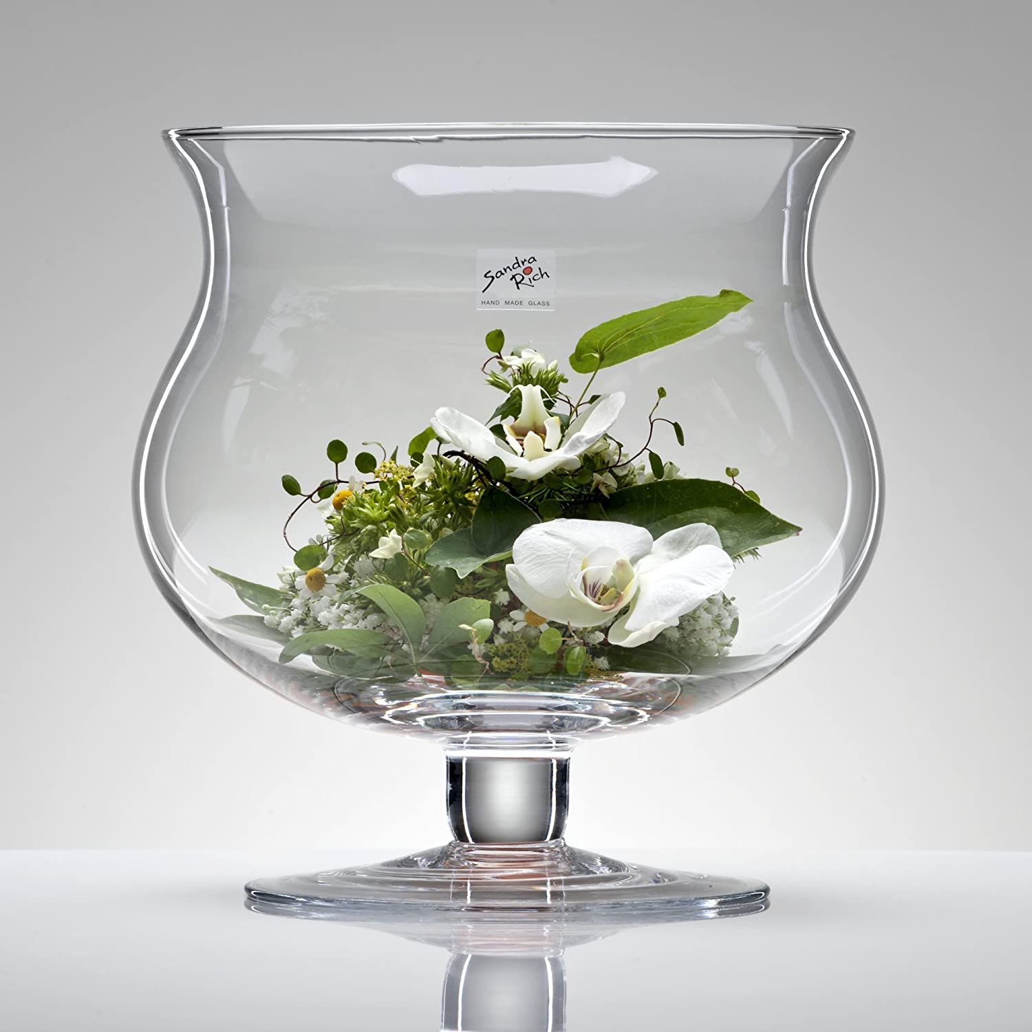 Glass Vase XL Glass Table Vase Flower Vase with Base 26 cm