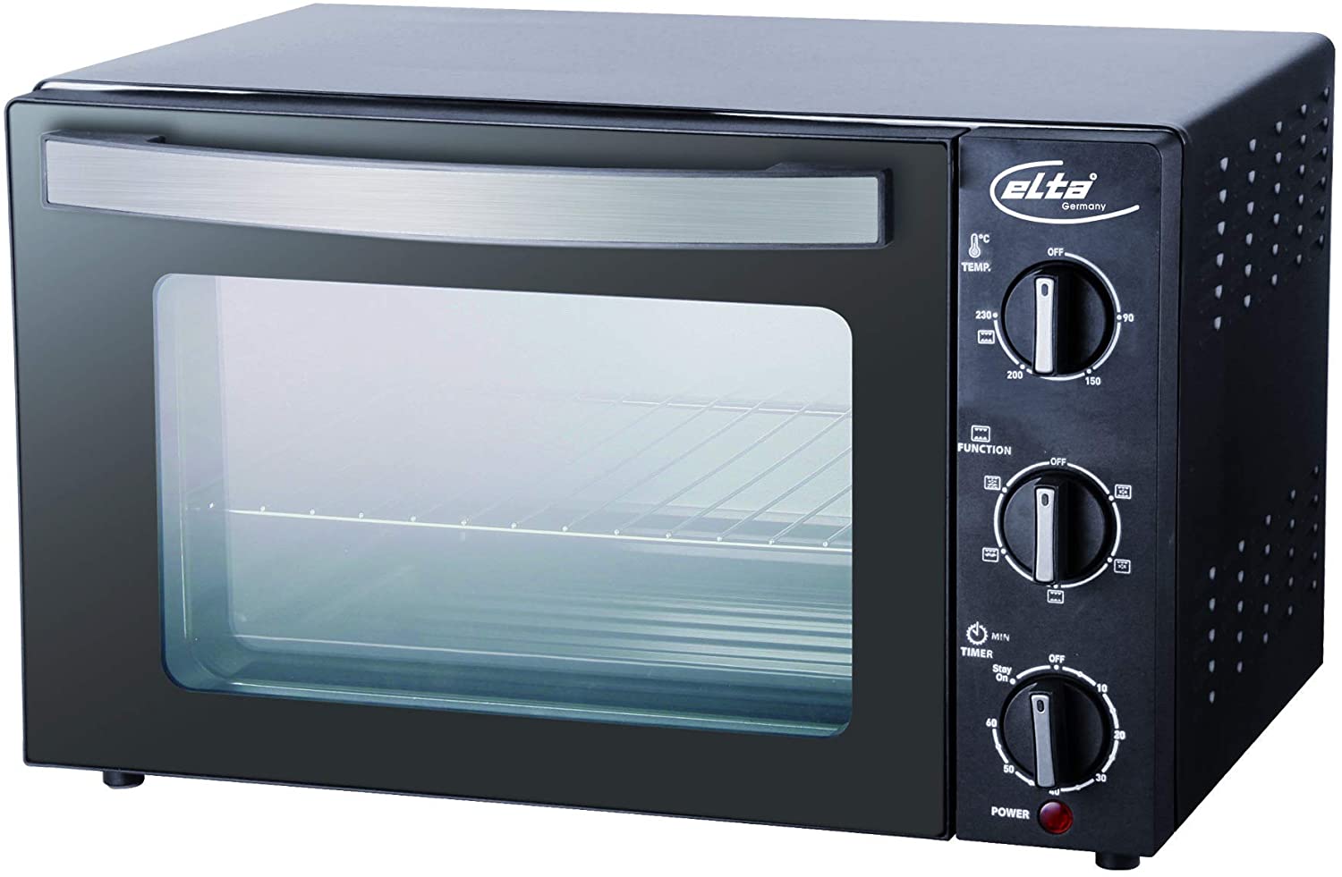 elta Germany Elta Mini Oven 20L MBO-1500.1 Double GS Safety Glass and Thermo Insulated 1500 Watt 60 Min)