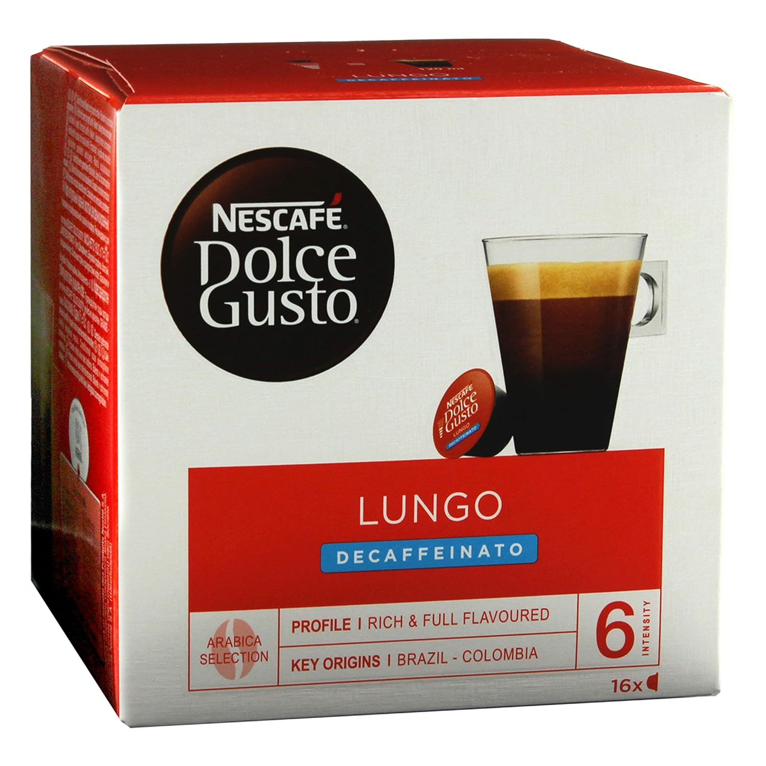 Nescafé Dolce Gusto Caffè Lungo Decaffeinato, Pack of 5, 5 x 16 Capsules