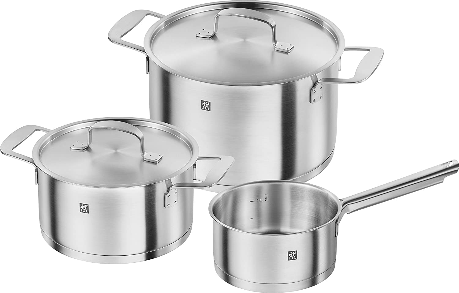 Zwilling Cookware Set, 3-Piece Stainless Steel, Silver, 530 cm, 3 Units