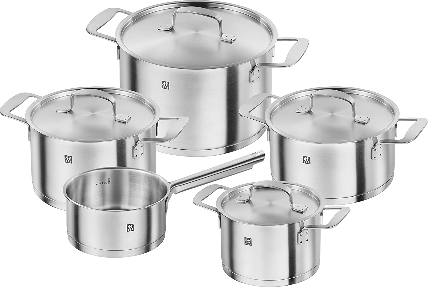 Zwilling Cookware Set, 5 Pieces, Stainless Steel, Silver, 560 cm, 5 Units